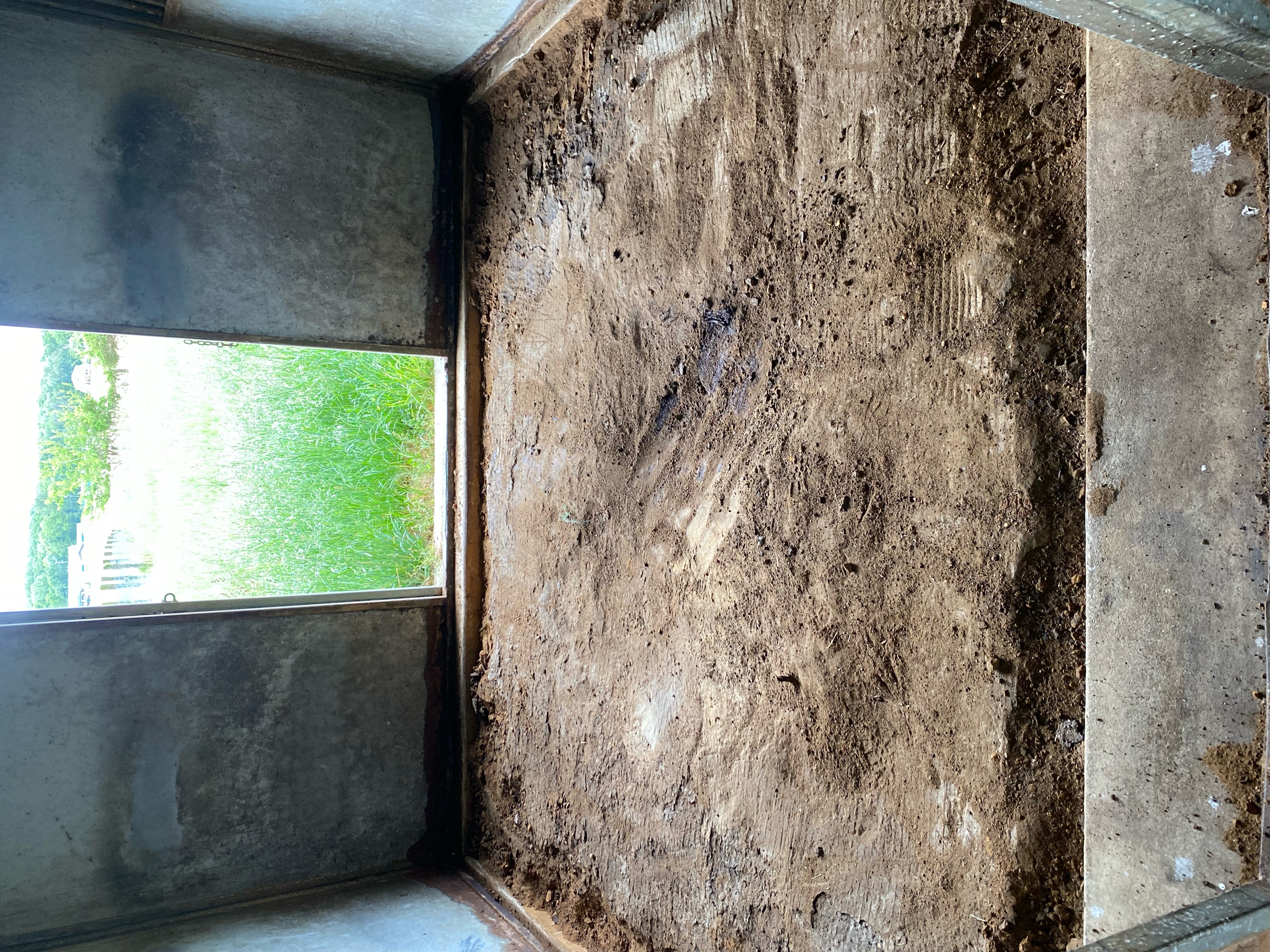 Stall floor before mat installation