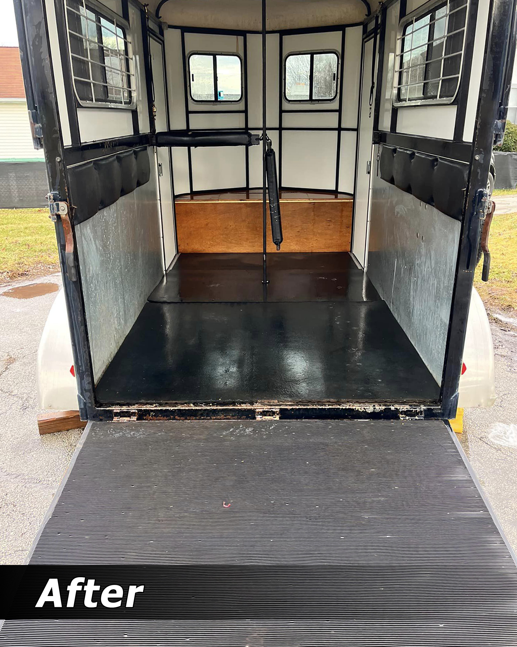 Trailer interior after pressure washing